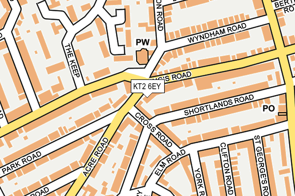 KT2 6EY map - OS OpenMap – Local (Ordnance Survey)