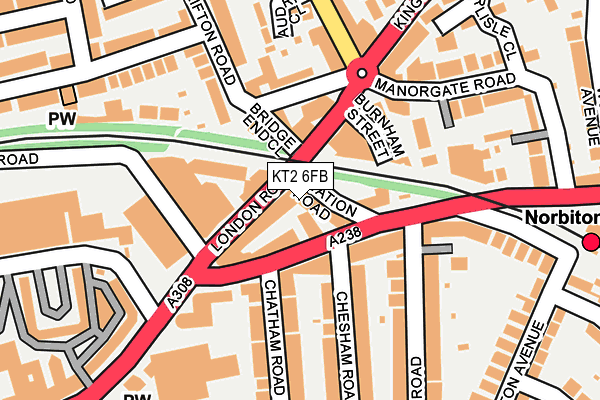 KT2 6FB map - OS OpenMap – Local (Ordnance Survey)