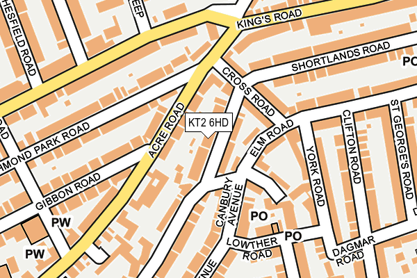 KT2 6HD map - OS OpenMap – Local (Ordnance Survey)
