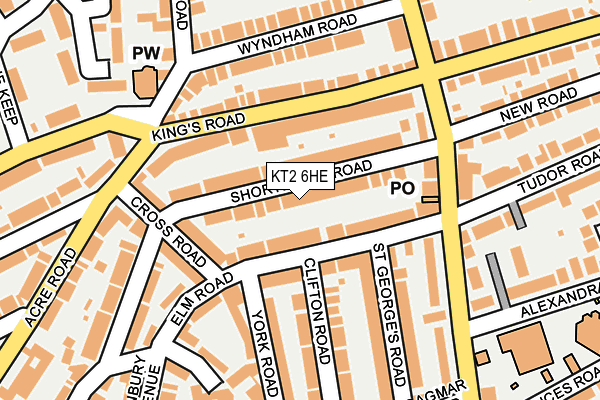 KT2 6HE map - OS OpenMap – Local (Ordnance Survey)