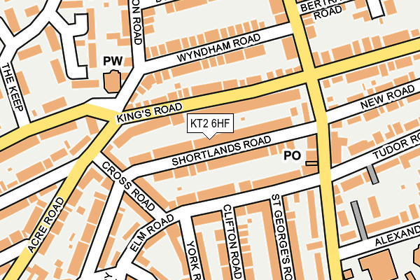 KT2 6HF map - OS OpenMap – Local (Ordnance Survey)