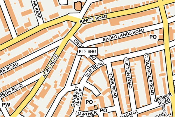 KT2 6HG map - OS OpenMap – Local (Ordnance Survey)