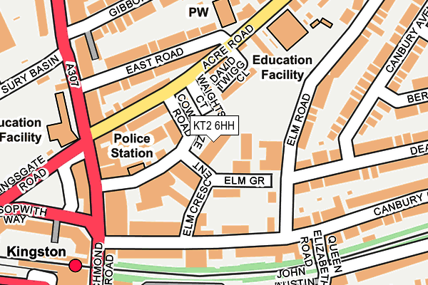 KT2 6HH map - OS OpenMap – Local (Ordnance Survey)