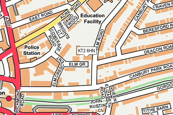 KT2 6HN map - OS OpenMap – Local (Ordnance Survey)