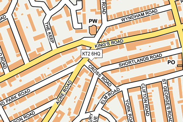 KT2 6HQ map - OS OpenMap – Local (Ordnance Survey)