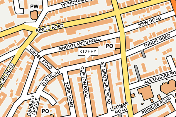 KT2 6HY map - OS OpenMap – Local (Ordnance Survey)