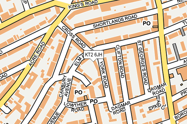 KT2 6JH map - OS OpenMap – Local (Ordnance Survey)