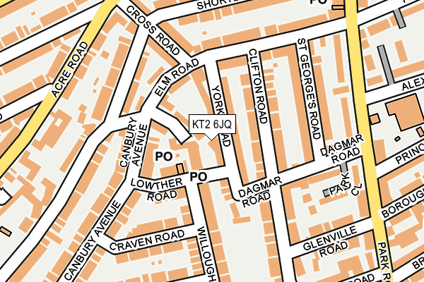 KT2 6JQ map - OS OpenMap – Local (Ordnance Survey)