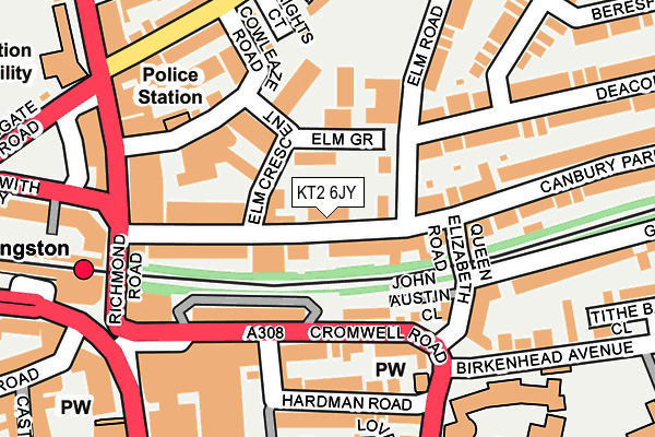 KT2 6JY map - OS OpenMap – Local (Ordnance Survey)