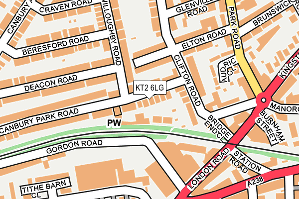 KT2 6LG map - OS OpenMap – Local (Ordnance Survey)