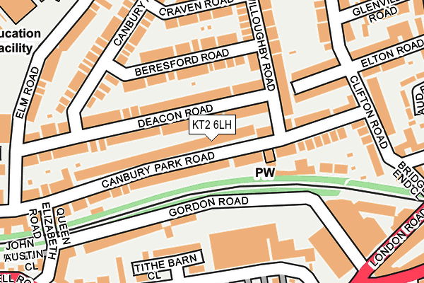 KT2 6LH map - OS OpenMap – Local (Ordnance Survey)