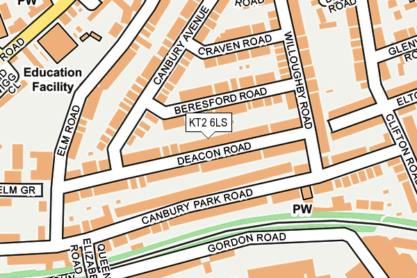 KT2 6LS map - OS OpenMap – Local (Ordnance Survey)