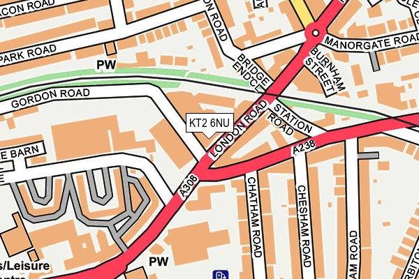 KT2 6NU map - OS OpenMap – Local (Ordnance Survey)