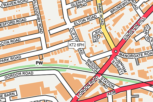KT2 6PH map - OS OpenMap – Local (Ordnance Survey)