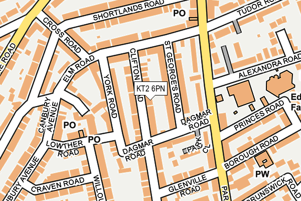 KT2 6PN map - OS OpenMap – Local (Ordnance Survey)