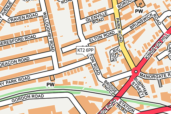 KT2 6PP map - OS OpenMap – Local (Ordnance Survey)