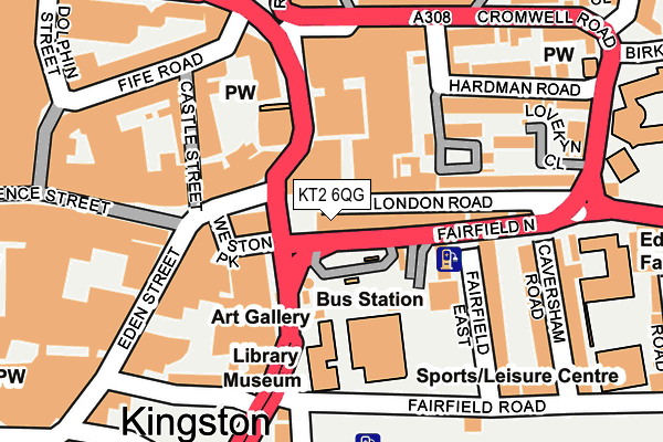 KT2 6QG map - OS OpenMap – Local (Ordnance Survey)