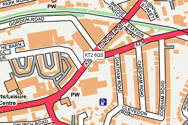 KT2 6QS map - OS OpenMap – Local (Ordnance Survey)