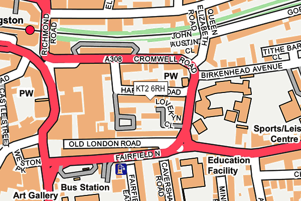 KT2 6RH map - OS OpenMap – Local (Ordnance Survey)