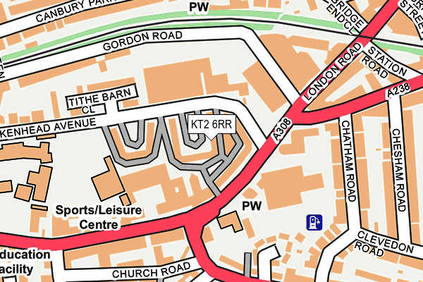 KT2 6RR map - OS OpenMap – Local (Ordnance Survey)