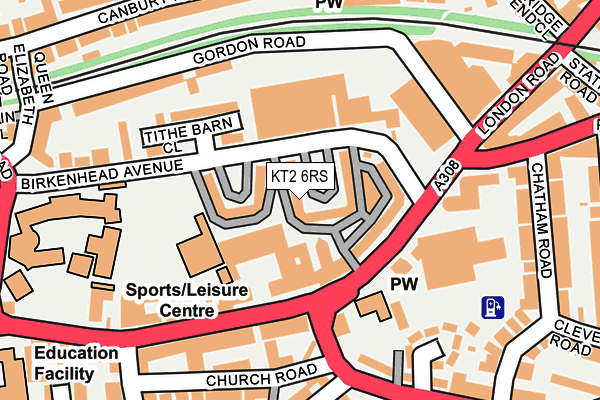 KT2 6RS map - OS OpenMap – Local (Ordnance Survey)