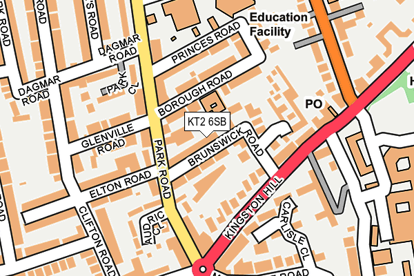 KT2 6SB map - OS OpenMap – Local (Ordnance Survey)