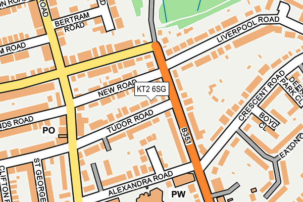 KT2 6SG map - OS OpenMap – Local (Ordnance Survey)