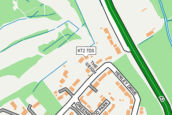 KT2 7DS map - OS OpenMap – Local (Ordnance Survey)