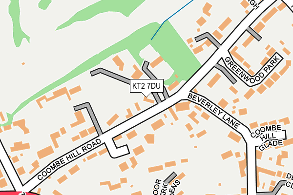 KT2 7DU map - OS OpenMap – Local (Ordnance Survey)