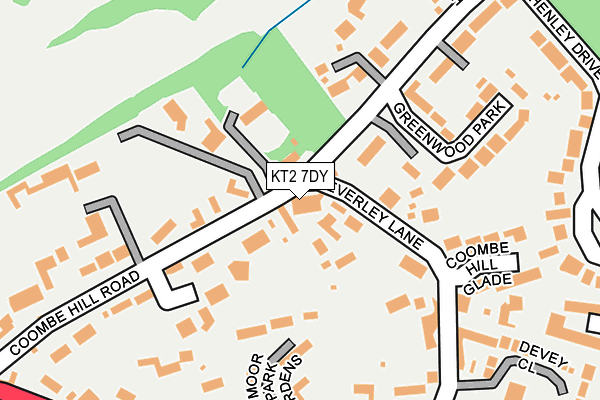 KT2 7DY map - OS OpenMap – Local (Ordnance Survey)