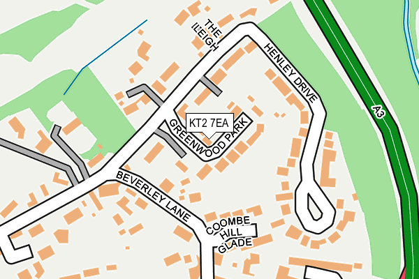 KT2 7EA map - OS OpenMap – Local (Ordnance Survey)
