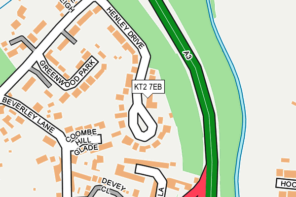 KT2 7EB map - OS OpenMap – Local (Ordnance Survey)