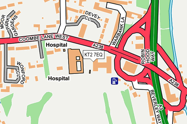 KT2 7EQ map - OS OpenMap – Local (Ordnance Survey)
