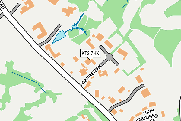 KT2 7HX map - OS OpenMap – Local (Ordnance Survey)