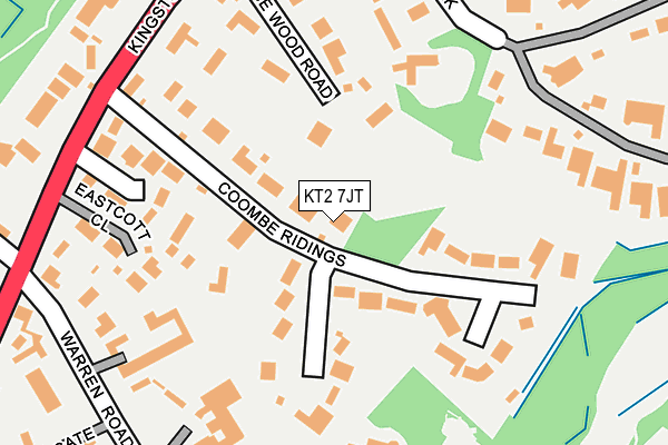 KT2 7JT map - OS OpenMap – Local (Ordnance Survey)