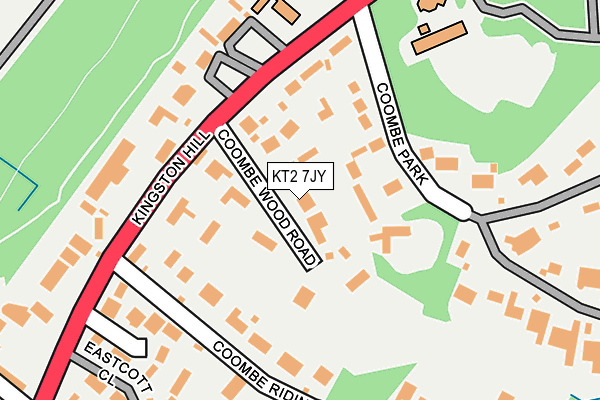 KT2 7JY map - OS OpenMap – Local (Ordnance Survey)