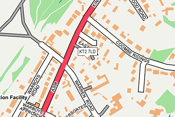 KT2 7LD map - OS OpenMap – Local (Ordnance Survey)