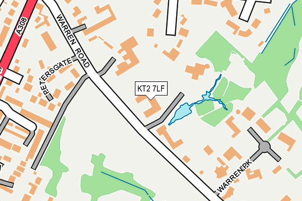KT2 7LF map - OS OpenMap – Local (Ordnance Survey)