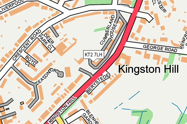 KT2 7LH map - OS OpenMap – Local (Ordnance Survey)