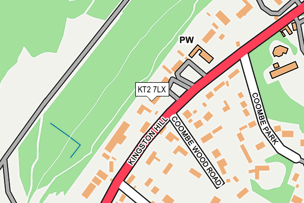 KT2 7LX map - OS OpenMap – Local (Ordnance Survey)