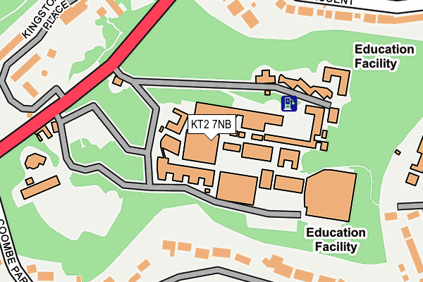 KT2 7NB map - OS OpenMap – Local (Ordnance Survey)