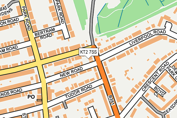 KT2 7SS map - OS OpenMap – Local (Ordnance Survey)