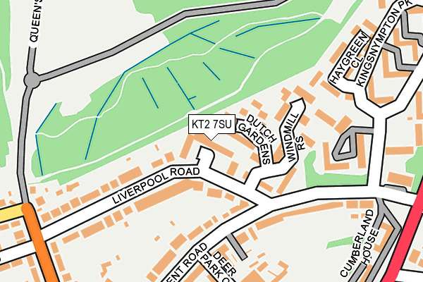 KT2 7SU map - OS OpenMap – Local (Ordnance Survey)