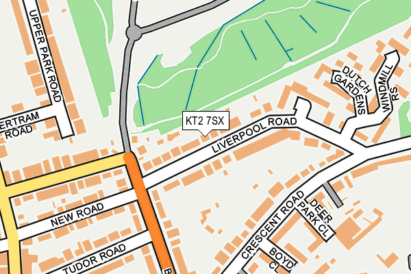 KT2 7SX map - OS OpenMap – Local (Ordnance Survey)