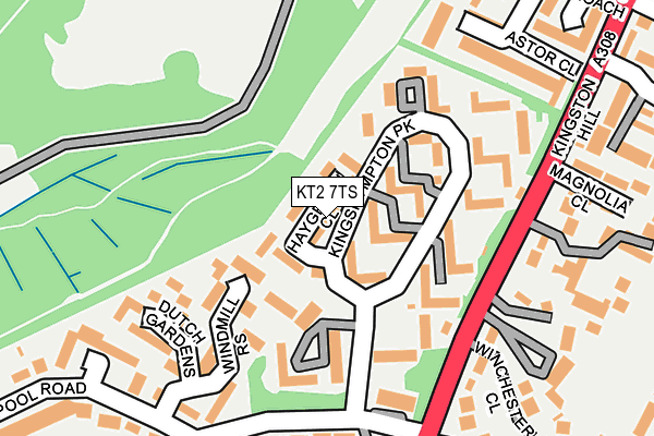 KT2 7TS map - OS OpenMap – Local (Ordnance Survey)