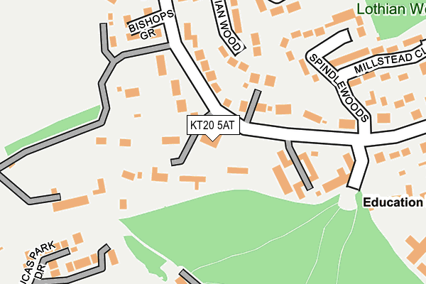 KT20 5AT map - OS OpenMap – Local (Ordnance Survey)