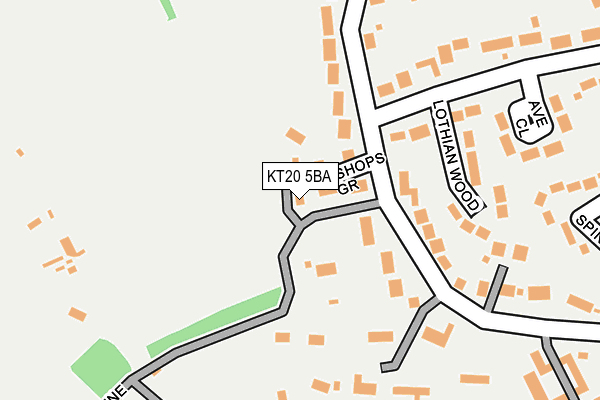 KT20 5BA map - OS OpenMap – Local (Ordnance Survey)