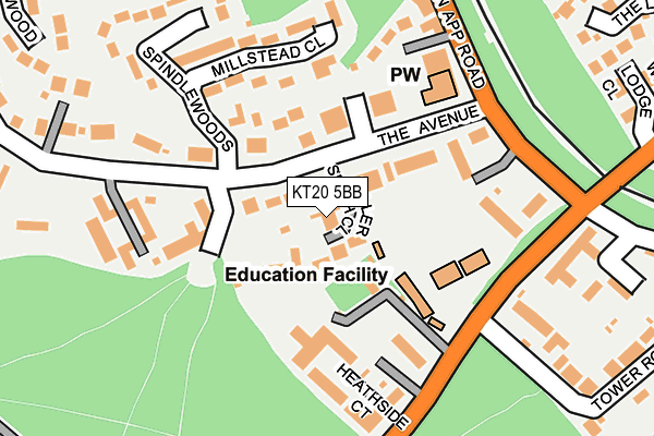 KT20 5BB map - OS OpenMap – Local (Ordnance Survey)