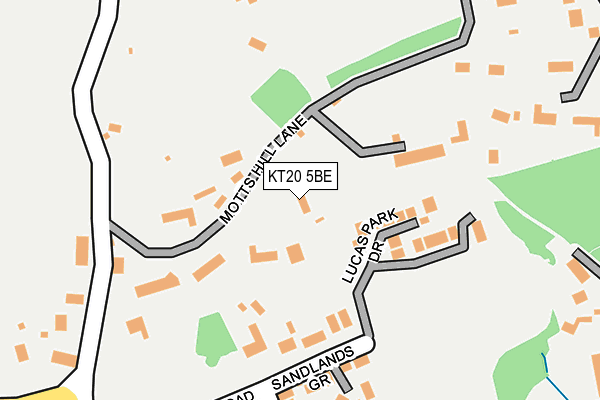 KT20 5BE map - OS OpenMap – Local (Ordnance Survey)