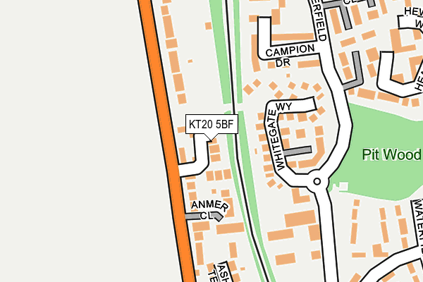 KT20 5BF map - OS OpenMap – Local (Ordnance Survey)